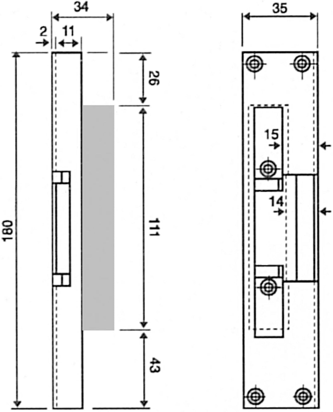 511 monteringsstolpe måttskiss - 505110100057