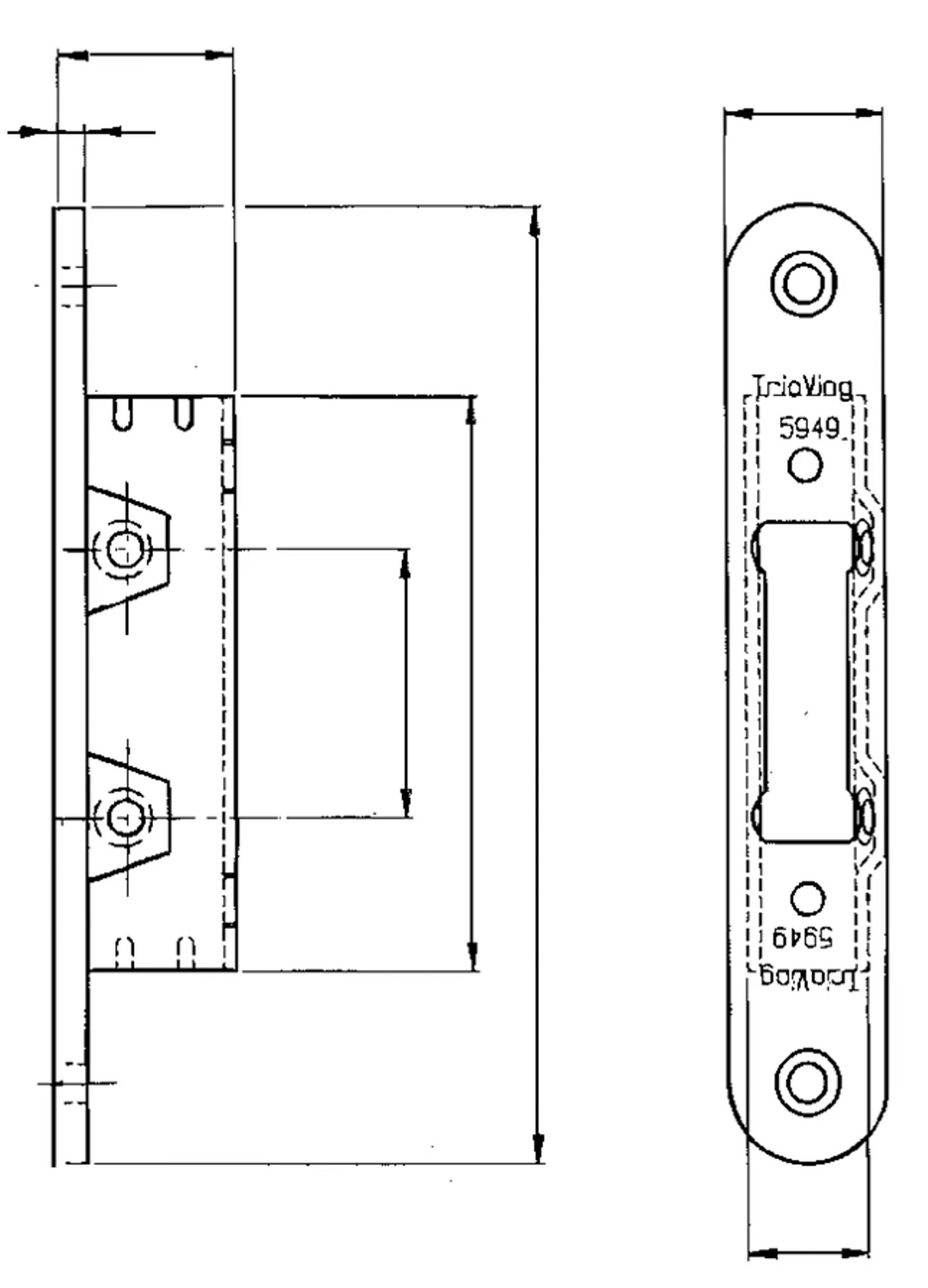 5949 slutbleck måttskiss TV