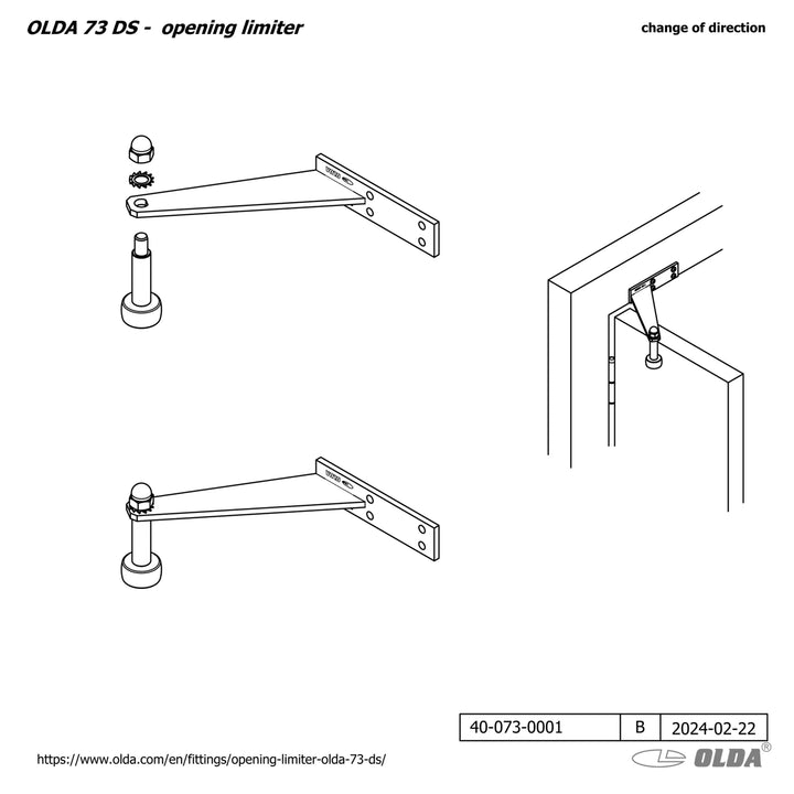Ändra håll dörrstopp OLDA 73