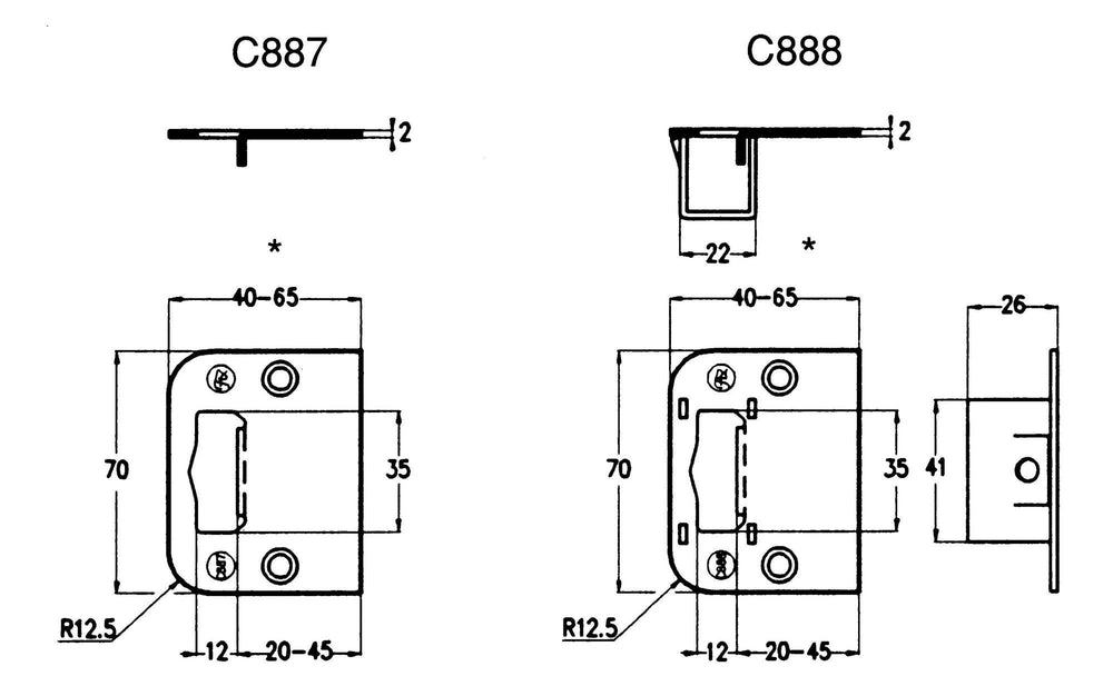 C-887 & C-888  måttskiss