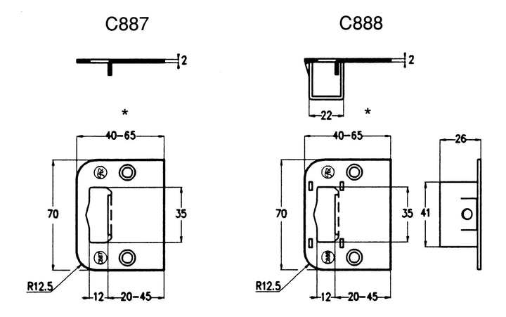 C-887 & C-888  måttskiss