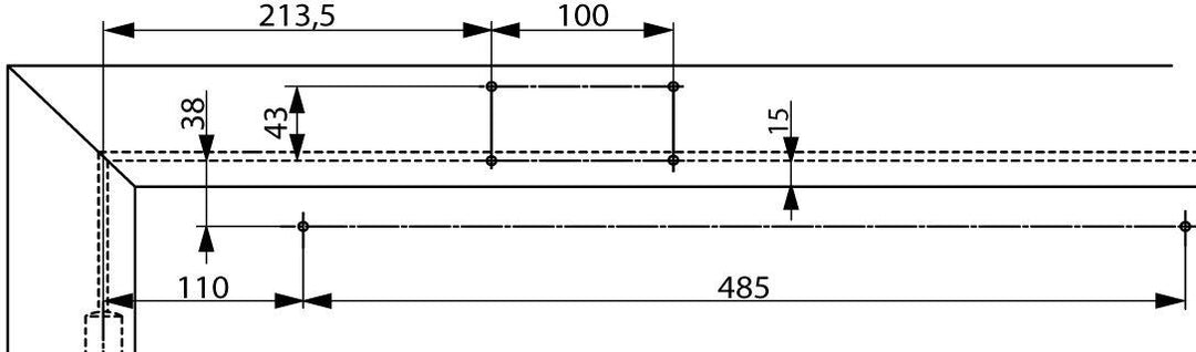 DC700 karmmontering anslagssidan måttskiss
