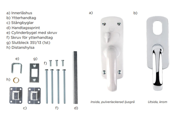 Innehåll portlås m vred