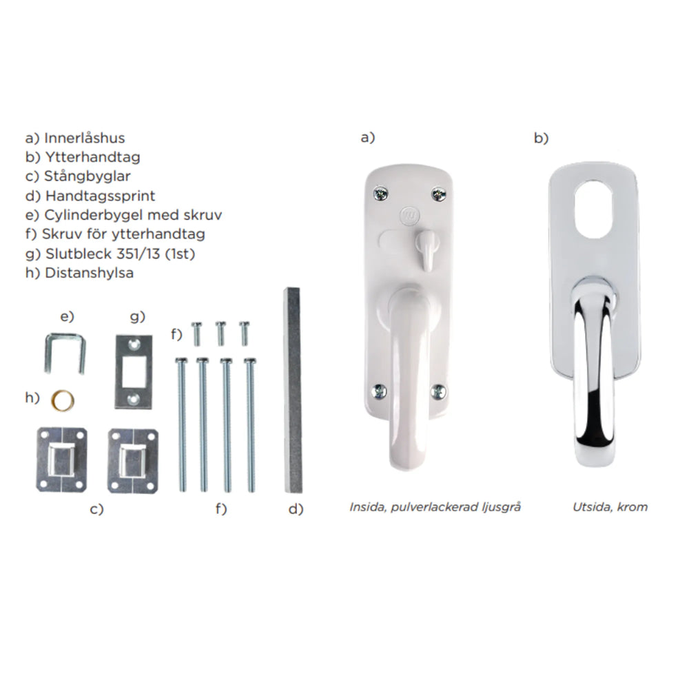 Innehåll portlåsa m vred VÄ