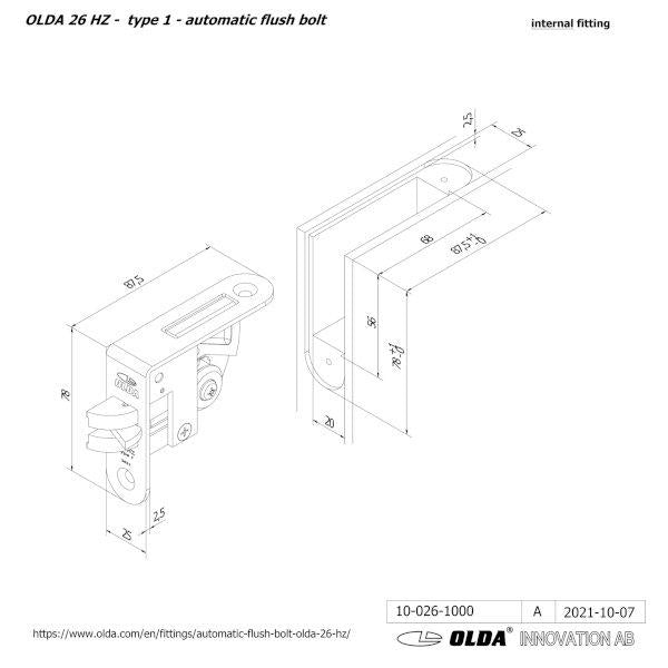 Måttskiss 26-HZA-t1 m stolpe