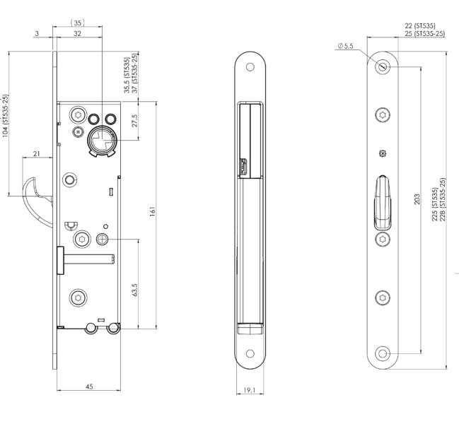 Måttskiss ST535