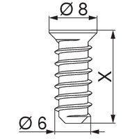 Måttskiss systemskruv 6 x14,5