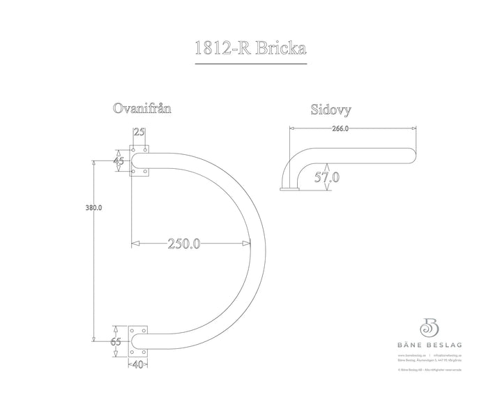 Måttskiss 1812-R-Bricka