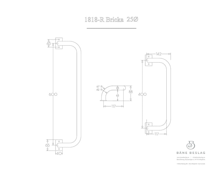 Måttskiss 1818-Bricka