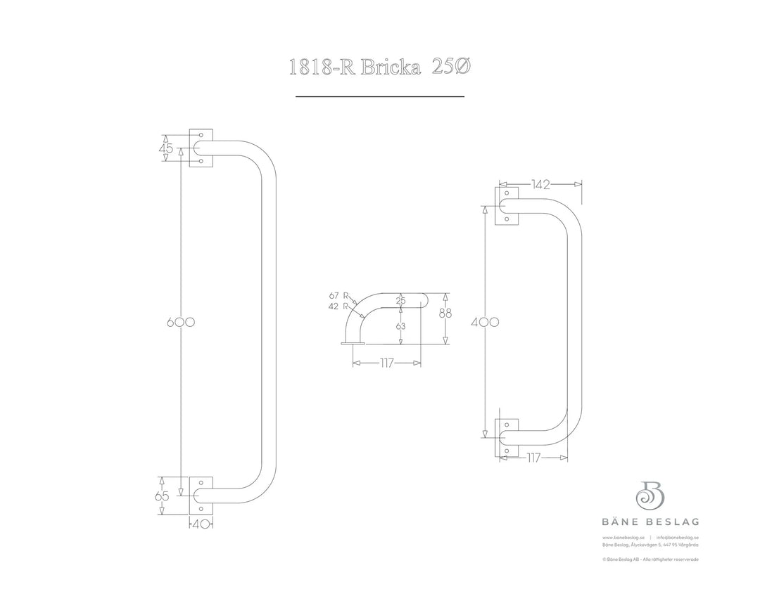 Måttskiss 1818-Bricka