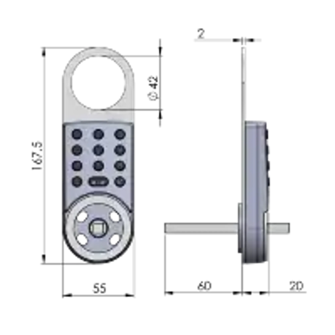 Måttskiss Keyless 200