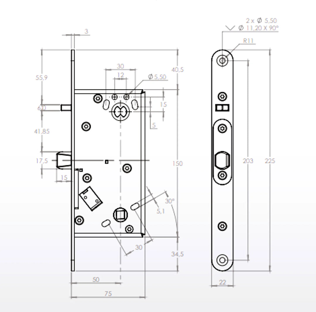 Måttskiss SL620- Modern