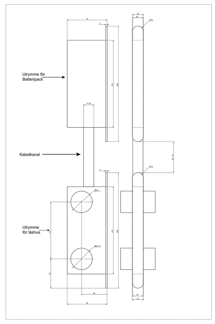 Måttskiss Yale Durus