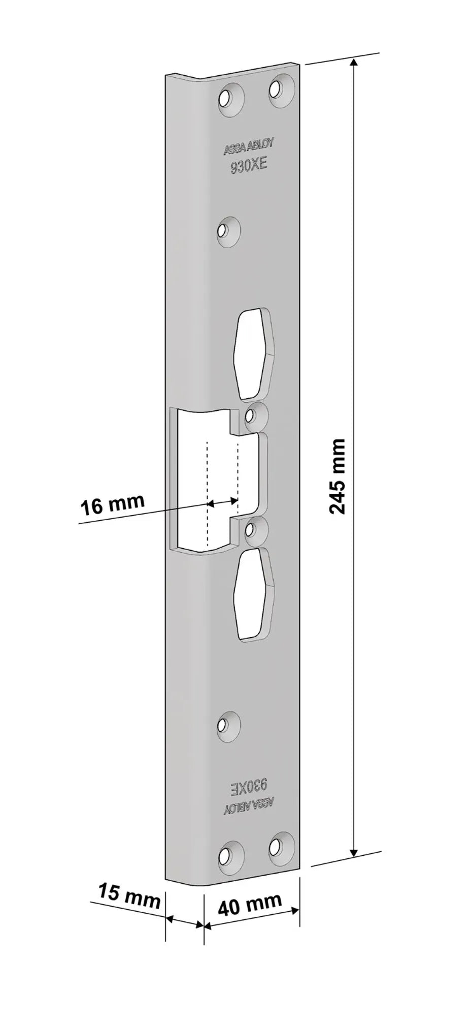Måttskiss monteringsstolpe  930XE