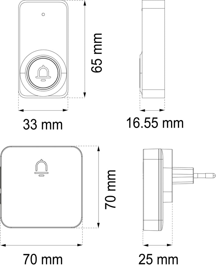 Måttskiss ringklocka nordic