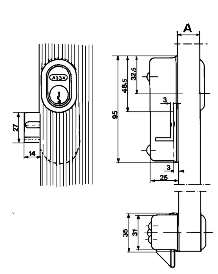 Måttskiss skåplås 1592
