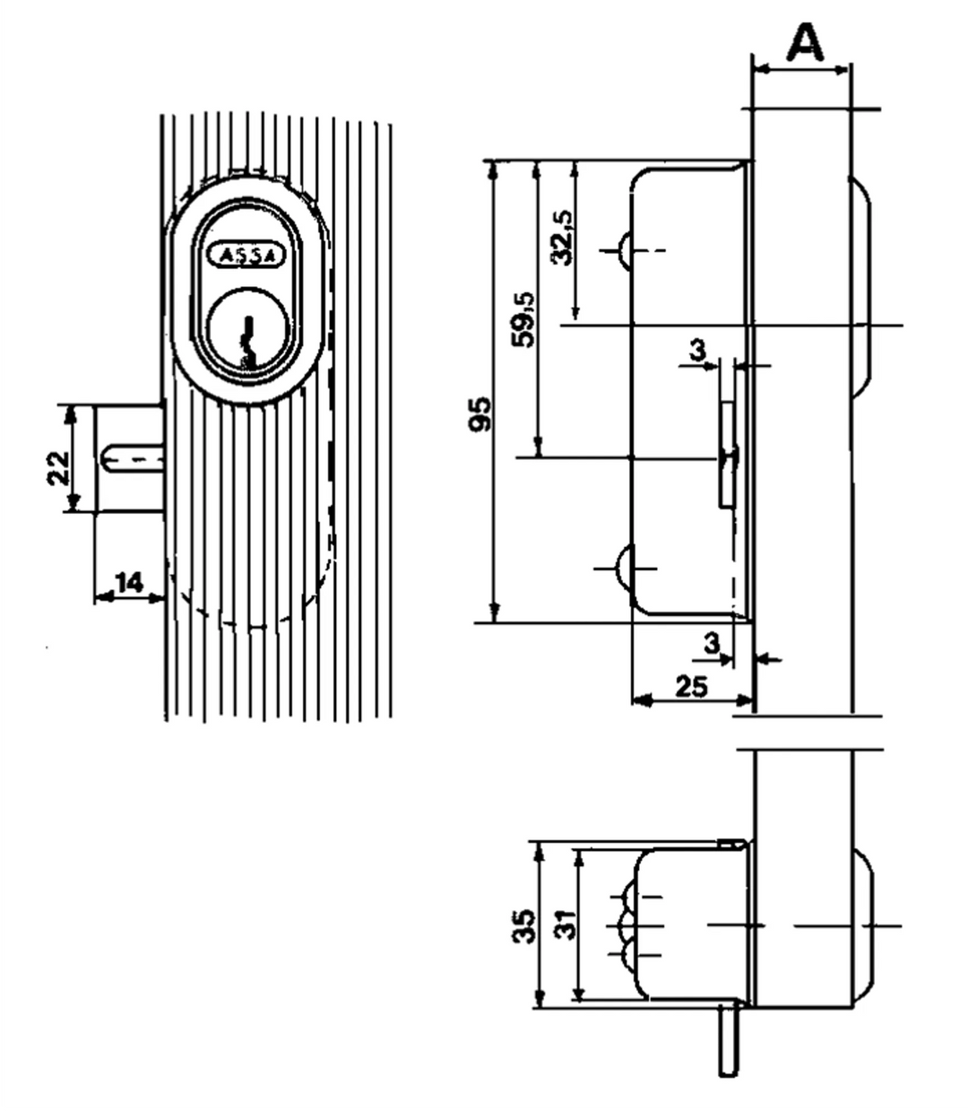 Måttskiss skåplås 2592