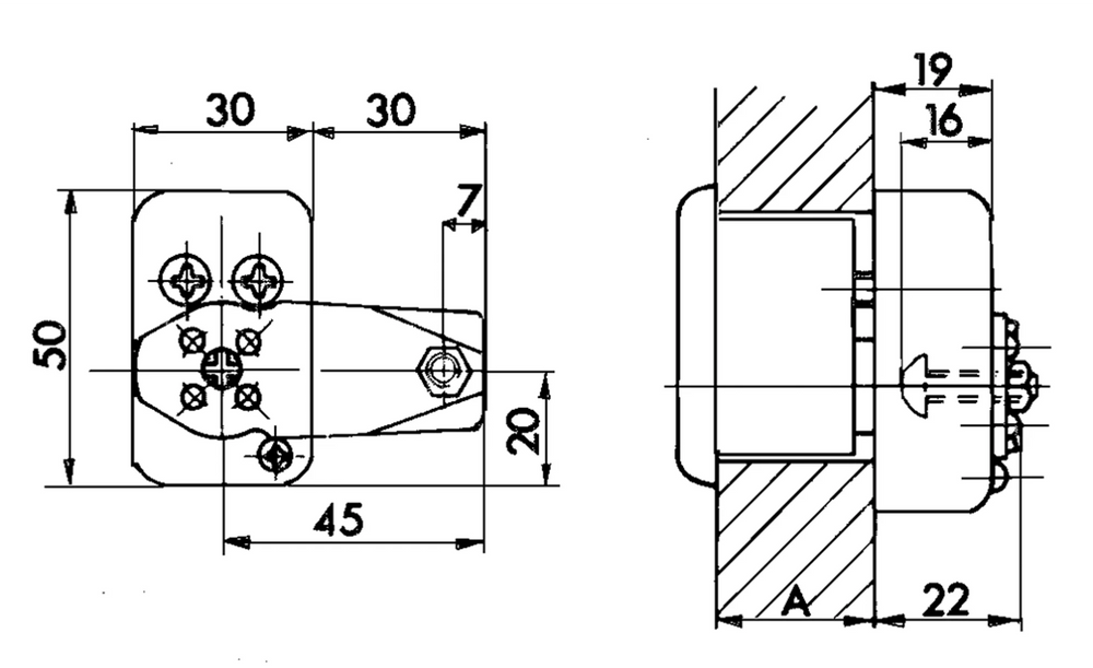 Måttskiss skåplås 593-1593