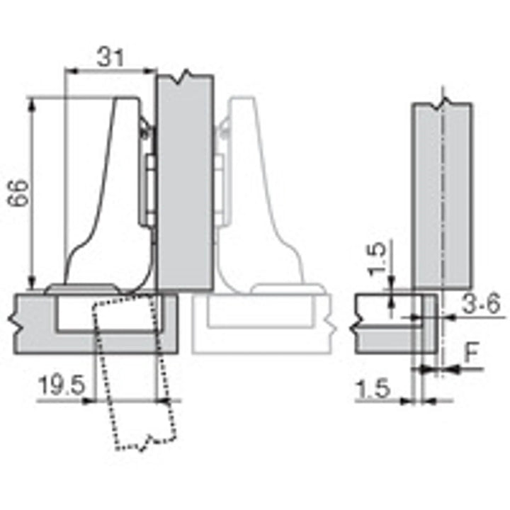Montering 75T165 107º halv täck