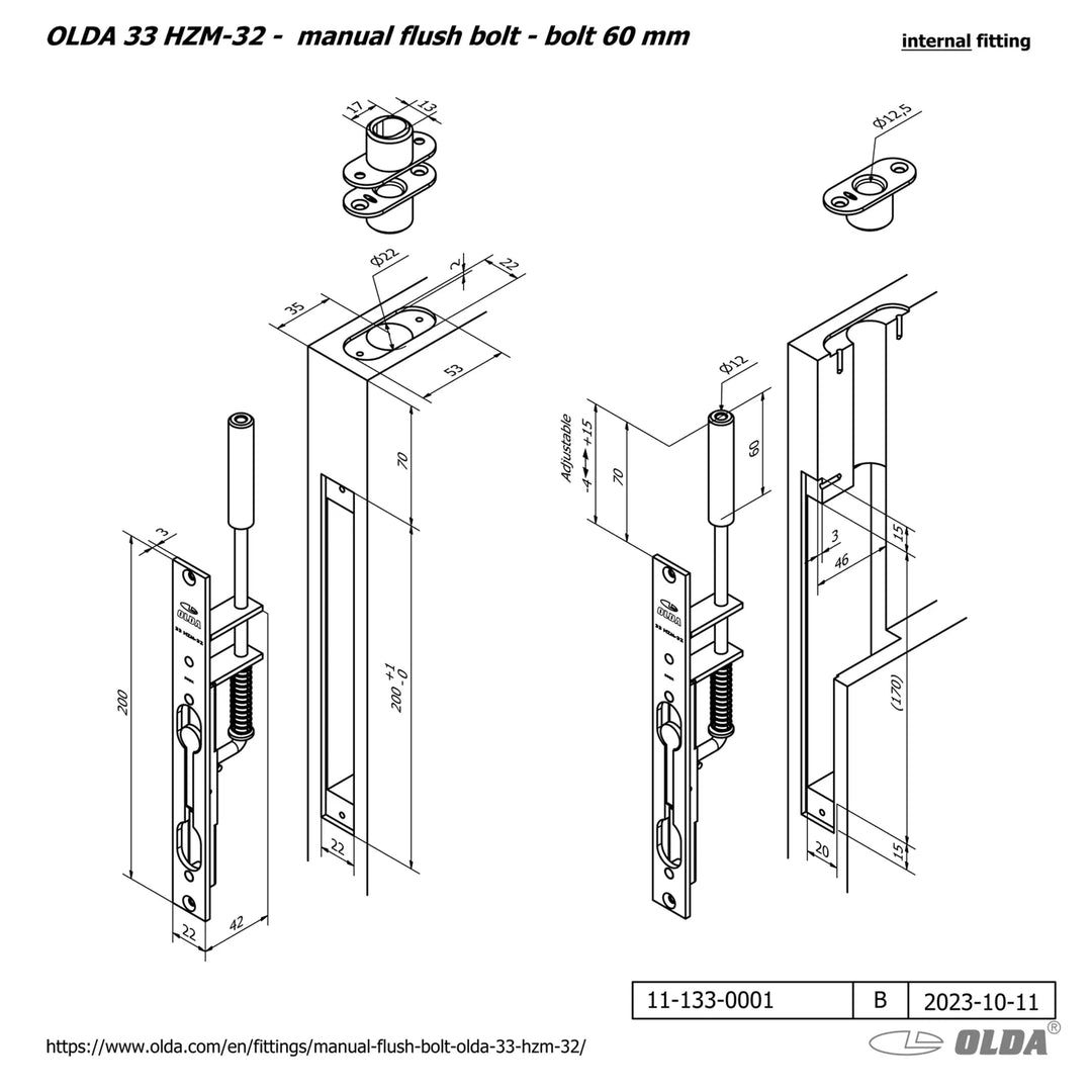 Montering OLDA-33-HZM-32 internal fitting