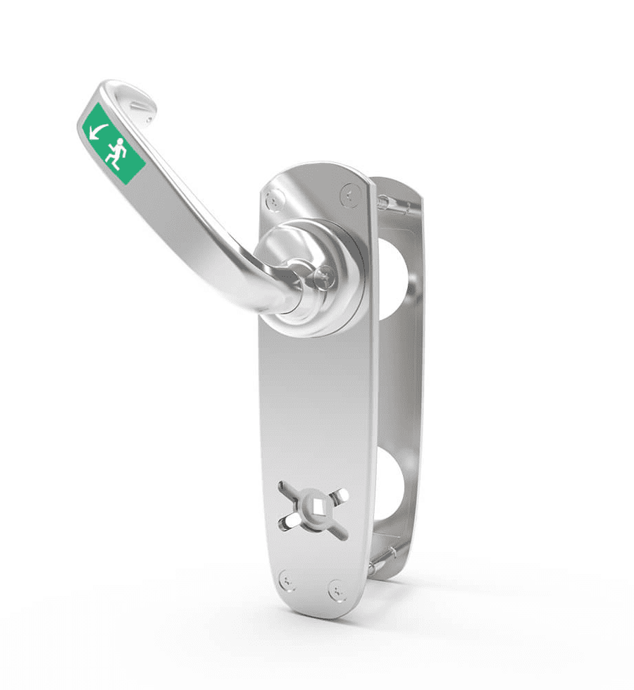 Nödutrymningsbeslag 796 mattkrom hö