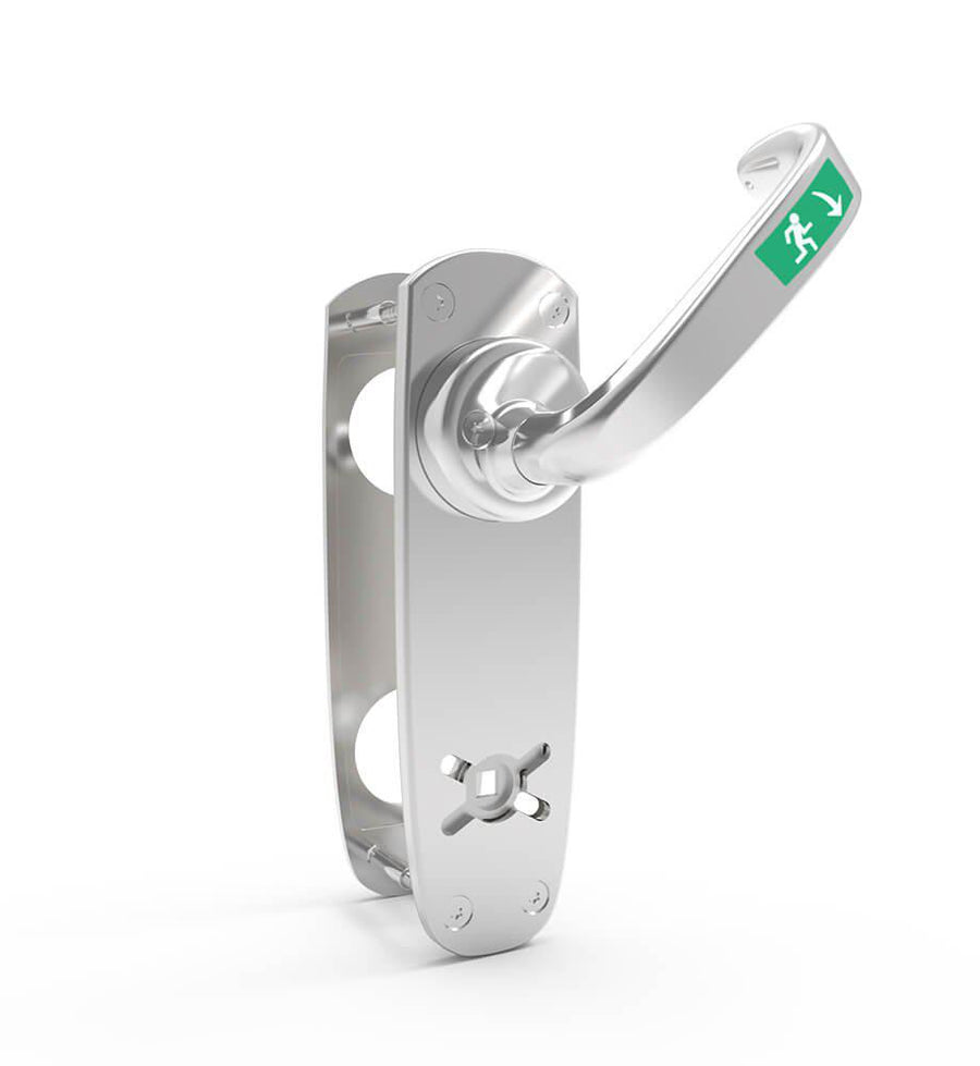 Nödutrymningsbeslag 796 mattkrom vä