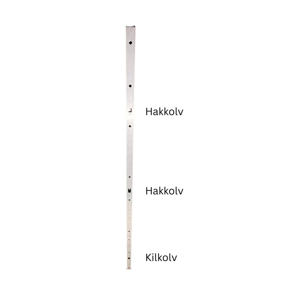 Nedre hakkolv placering av kil och hak