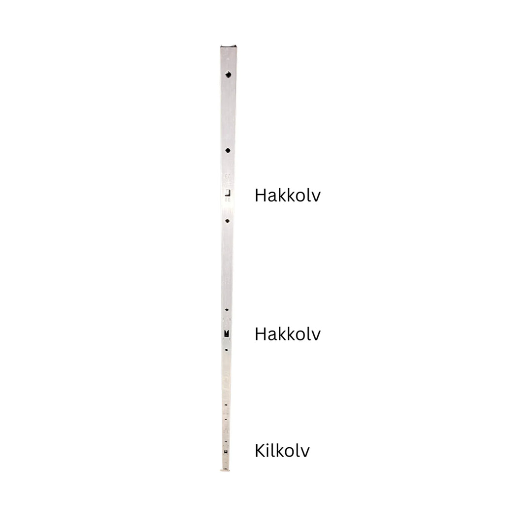 Nedre hakkolv placering av kil och hak