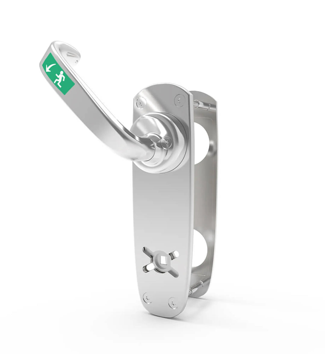 Nödutrymningsbeslag 796 mattkrom hö