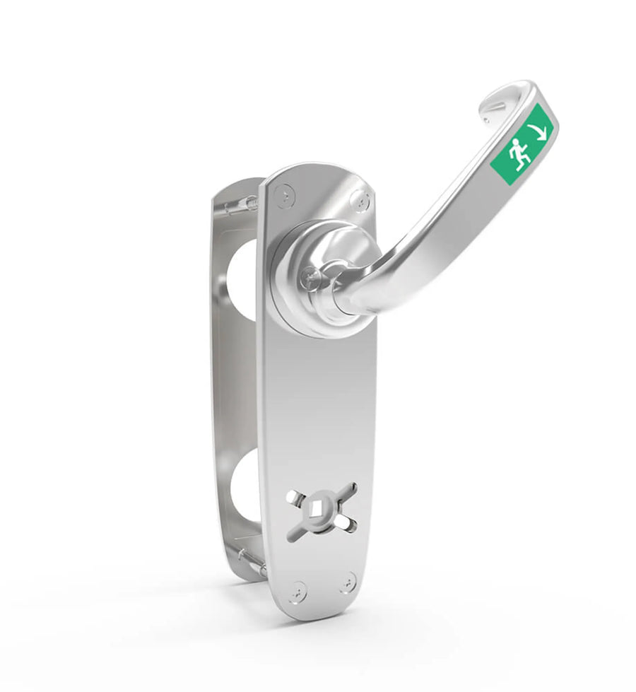 Nödutrymningsbeslag 796 mattkrom vä