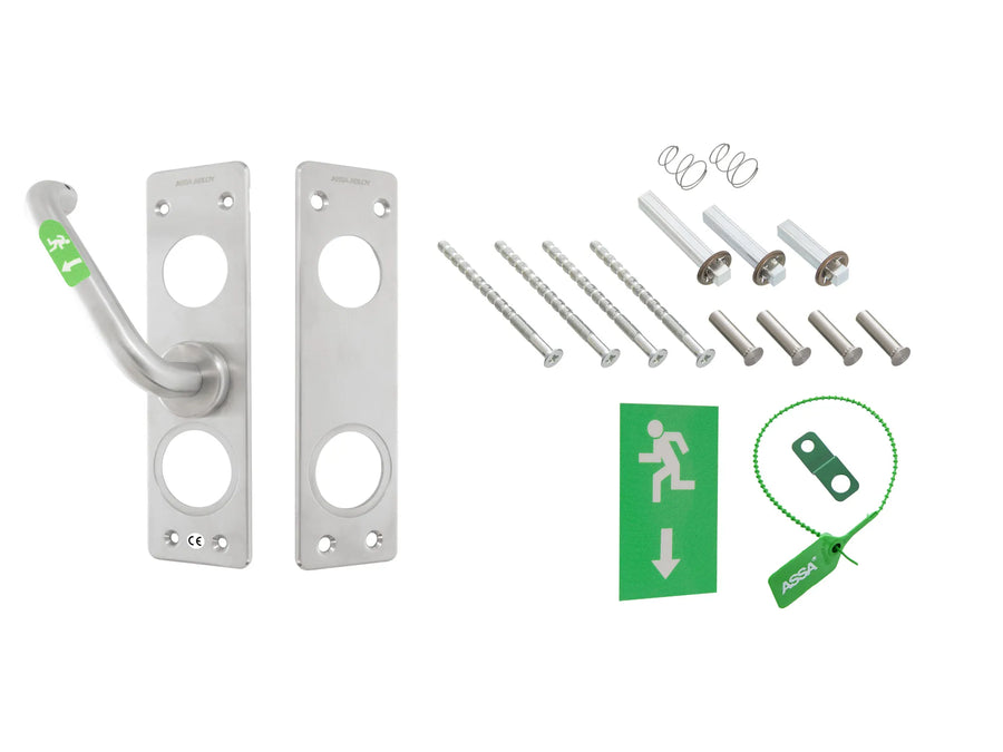 Utrymningsbeslag 179A SS Rör STD Höger - Komplett sats